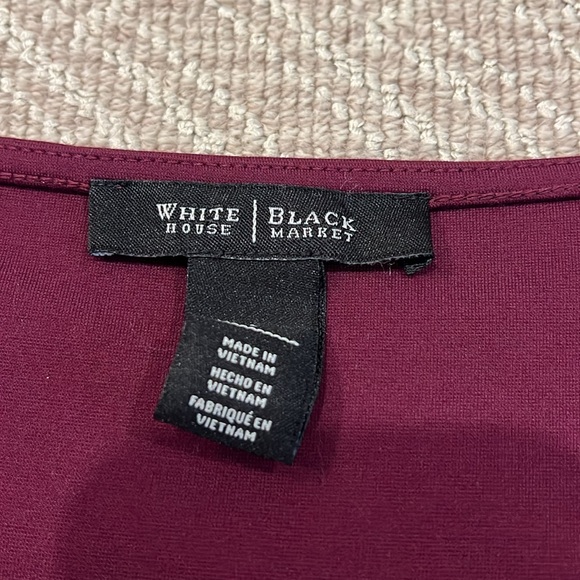 White House White Market Top Maroon Color Size 8 Short Sleeve - Picture 7 of 8